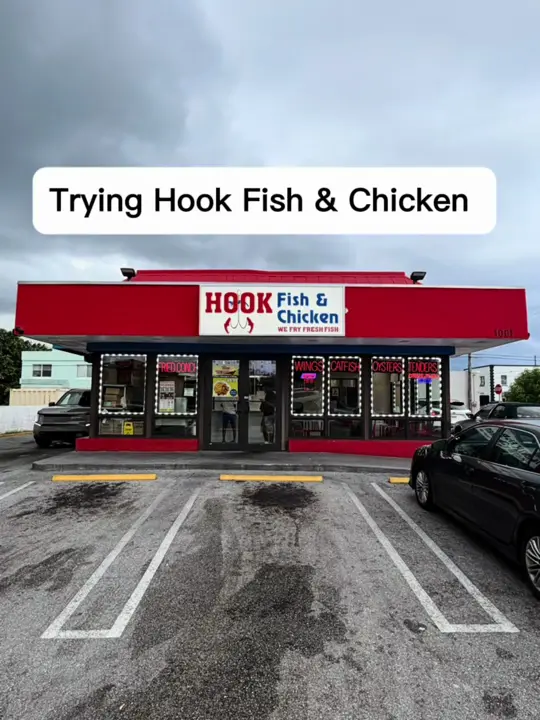 Hook Fish and Chicken in West Palm Beach showing food review, visit, video by dameisdashing on TikTok