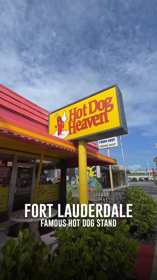 Hot Dog Heaven in Fort Lauderdale showing hot dog, review, visit, video by Fort Lauderdale Downtown on Facebook