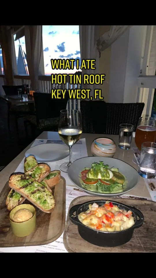 Hot Tin Roof Restaurant in Key West showing review, visit, video by wellwithbrielle on TikTok