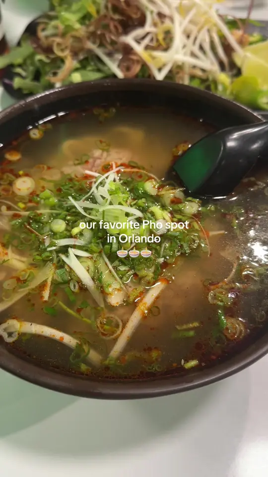 House Of Phở Vietnamese Cuisine in Orlando showing pho, bun bo hue, video by alexncaceres on TikTok