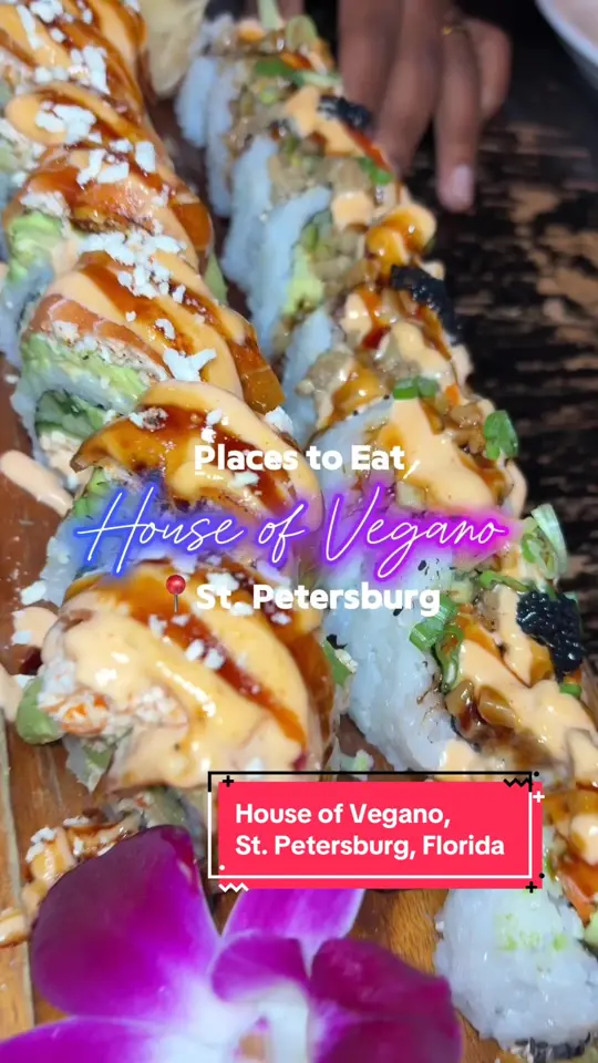 House Of Vegano in St. Petersburg showing review, ramen, strawberry matcha tiramisu, video by ntashahall on TikTok