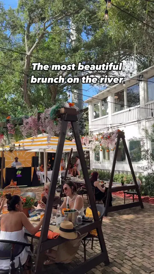  in Florida showing brunch, veuve clicquot collaboration, outdoor terrace, dj, waterway views, video by fortlauderdaledowntown on TikTok