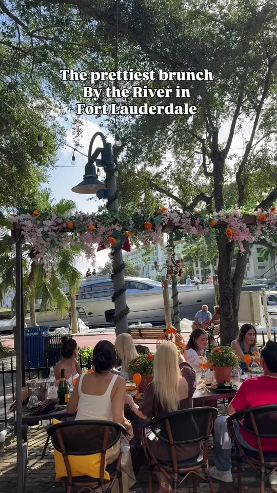  in Florida showing brunch, riverwalk views, dj, veuve inspired fixtures, video by fortlauderdaledowntown on TikTok