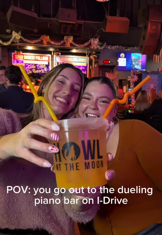 Howl at the Moon Orlando in Orlando showing live music, cocktail, mini f*ck it bucket, cherry limeade bucket, dueling piano bar, video by datenightorl on TikTok