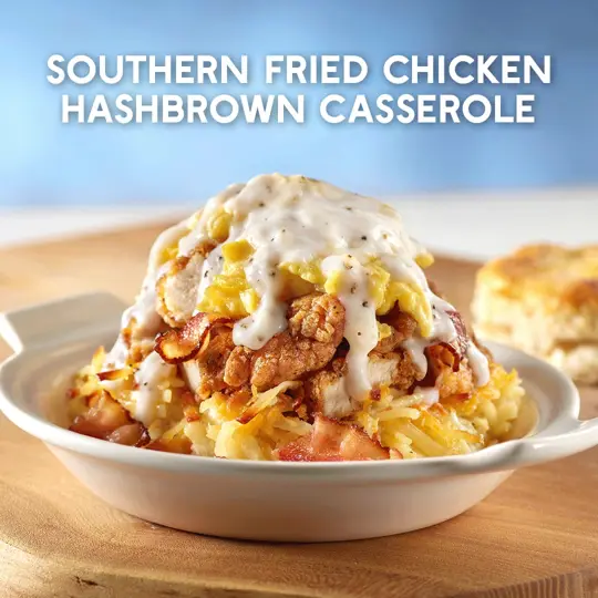 Huddle House in Cleveland showing hashbrown casserole, layer cake, video by Huddle House on Facebook