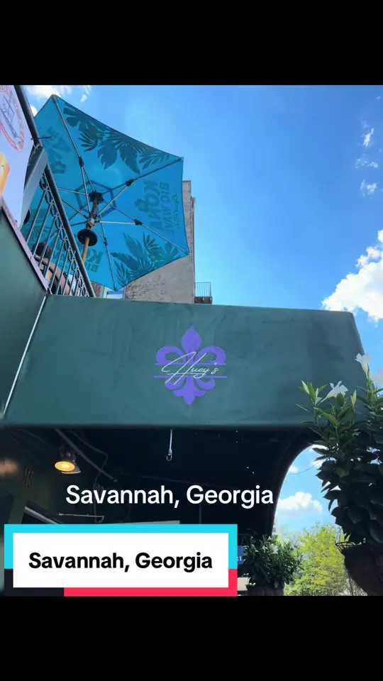 Huey's in Savannah showing food, shrimp, beignets, video by regjones20 on TikTok