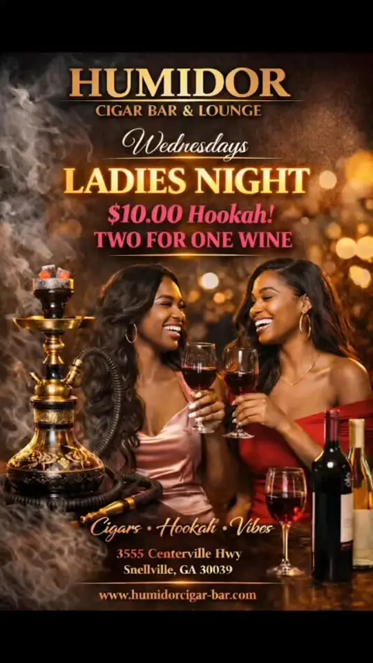 Humidor Cigar Bar & Lounge in Snellville showing drinks, wine / hookah, video by Humidor Cigar Bar & Lounge on Facebook