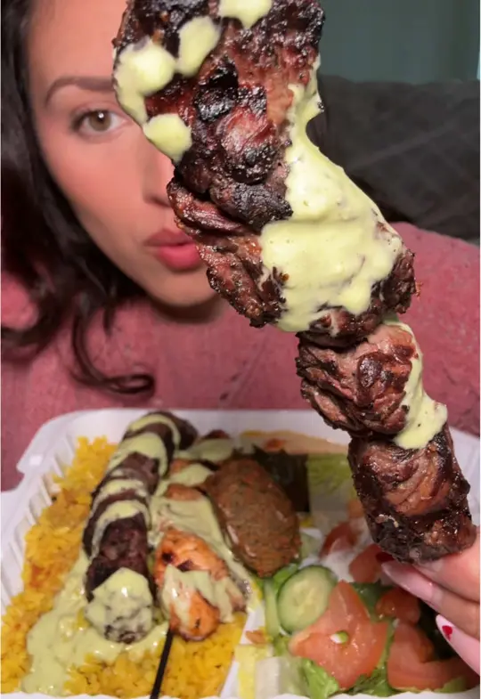 Hummus Mediterranean Street Food in Miami showing food, hummus, kebab, kofta, beef, chicken, falafel, video by cabreranali on TikTok