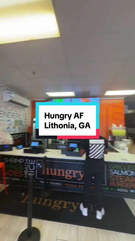 Hungry AF Lithonia in Stonecrest showing review, burger, pasta, video by dtownfoodie24 on TikTok