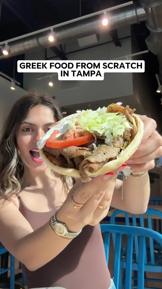 Hungry Greek in Tampa showing greek food, greek cuisine, video by foodbytiana on TikTok