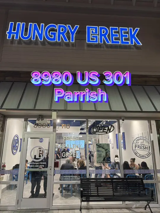 Hungry Greek in Tampa showing review, traditional greek food, generous portions, friendly staff, video by eat.drink.shop.travel on TikTok