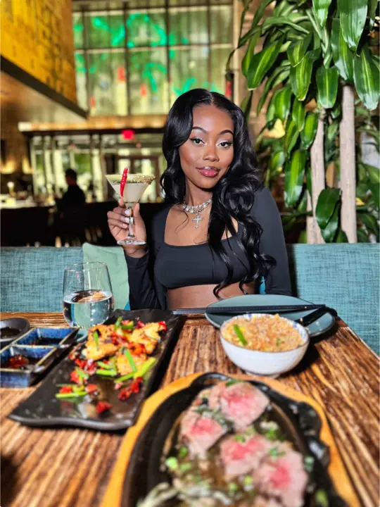 Hutong Miami in Miami showing restaurant visit, food, sizzling wagyu steak, ma la chili prawns, girls night out, video by debbie_peaches on TikTok