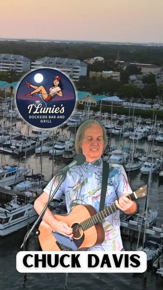 I'Lunie's Dockside Bar and Grill in Palmetto showing live music, chuck davis, video by I'Lunie's Dockside Bar & Grill on Facebook