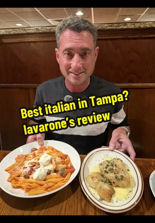 Iavarone's Steakhouse & Italian Grill in Tampa showing review, italian food, steakhouse, video by foodiejustice on TikTok
