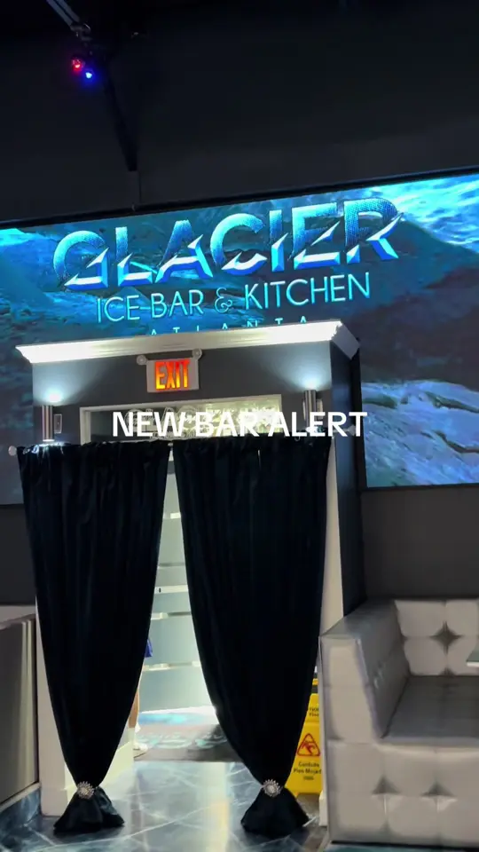 Ice Bar & Grill in Macon showing visit, review, drinks, music, video by joy4theeworld on TikTok
