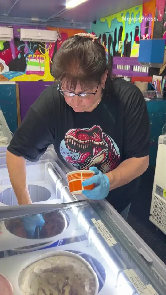 Ice Cream Club of Cape Coral in Cape Coral showing food, ice cream, choco-saurus, cherry-dactyl, t-rex-tracks, video by Charles Runnells on Facebook