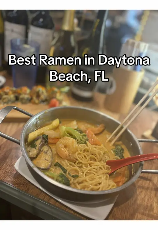 ICHI NI SAN Asian Ramen & Sushi in Daytona Beach showing review, ramen, sushi, video by itsmetifffffff on TikTok