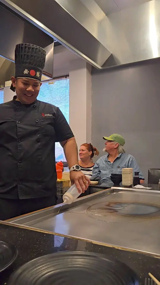 Ichiban Grill in Moultrie showing review, visit, food, filet mignon, lobster tail, shrimp, chicken, video by Monica Foster on Facebook