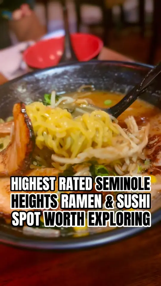 Ichiban Restaurant Sushi Bar in Sarasota showing review, visit, chicken karaage, sushi, ramen, video by Tampa Bay is Awesome on Facebook