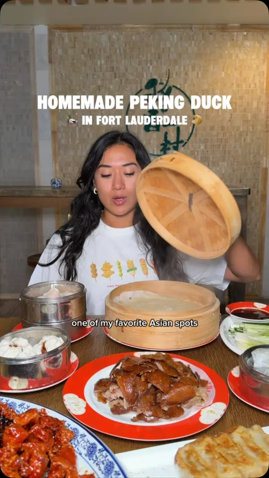 Ichimora in Fort Lauderdale showing homemade peking duck, dim sum, video by Explore with GG on Facebook