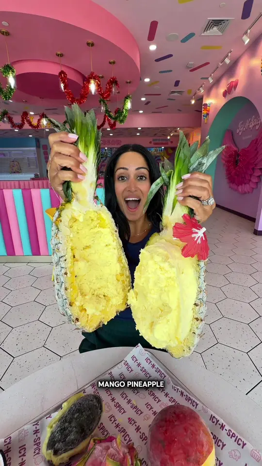 Icy-N-Spicy in Miramar showing dessert, fruit ice cream, video by socialsami on TikTok
