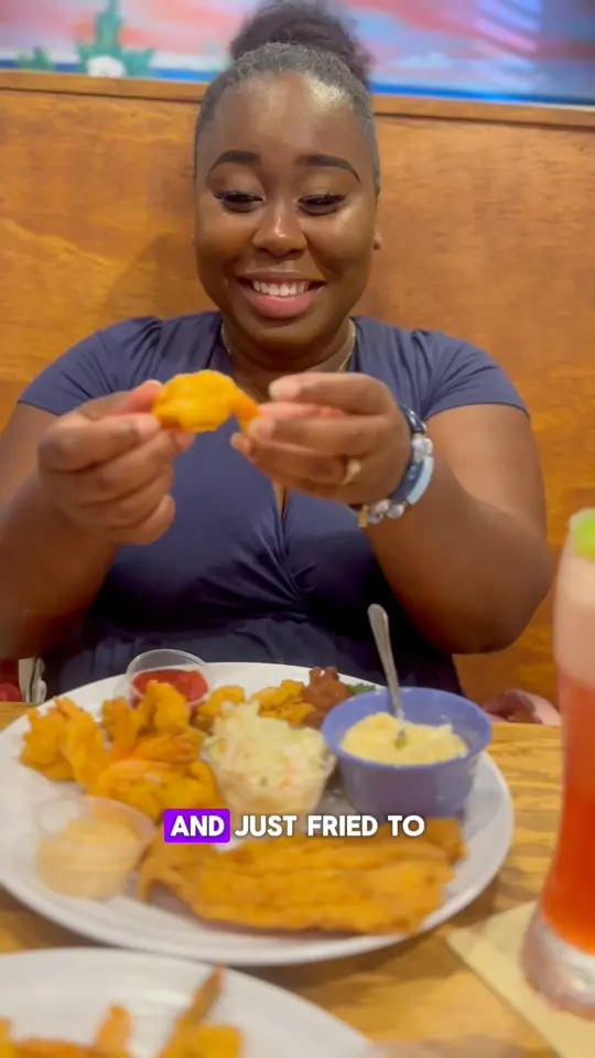 Iguanas Seafood Restaurant in St Simons Island showing review, shrimp, video by Ashley Jackson on Facebook