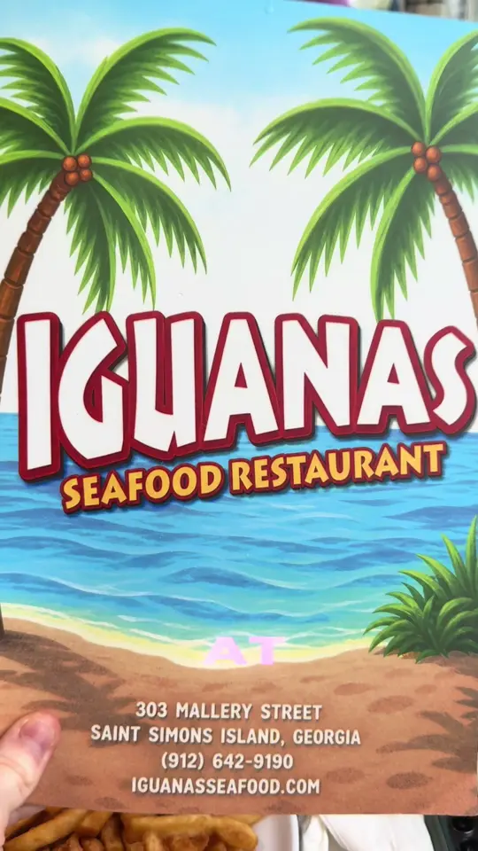 Iguanas Seafood Restaurant in St Simons Island showing dinner, ice cream, video by donnac41 on TikTok
