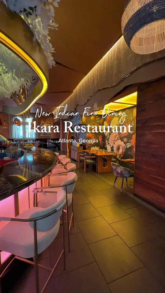 IKARA Restaurant in Atlanta showing restaurant, indian cuisine, fine dining, date night, murg malai kebab, paneer makhani, video by atlfoodandcocktails on TikTok