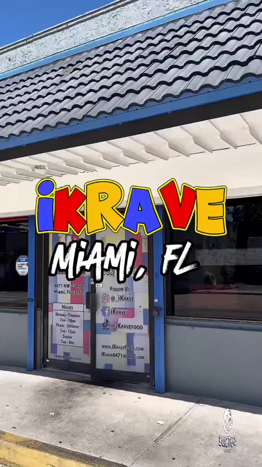 iKrave in Miami showing food, fried chicken, meat, waffles, fish, video by outside_with_trav on TikTok
