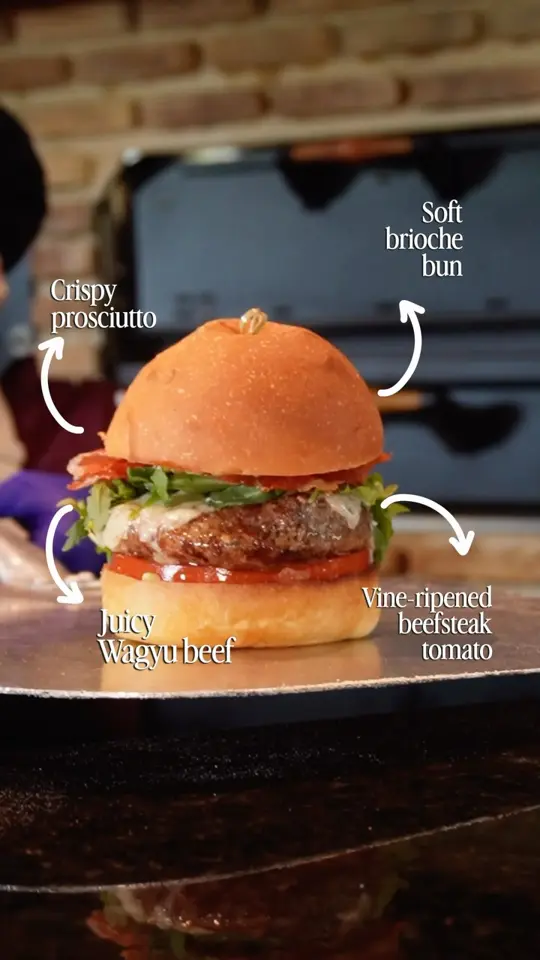  in Florida showing food, tuscan wagyu burger, video by Il Forno Ristorante on Facebook