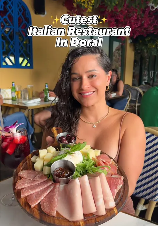 IL Lago Trattoria in Doral showing food, charcuterie board, truffle gnocchi, limoncello sorbet, video by mayitakeabite on TikTok