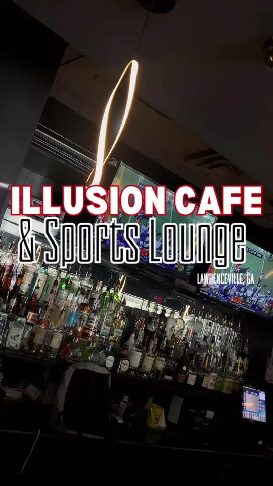 Illusion Sports Lounge in Lawrenceville showing atmosphere, hookah, dj, full bar, happy hour, video by atlhotspots1 on TikTok