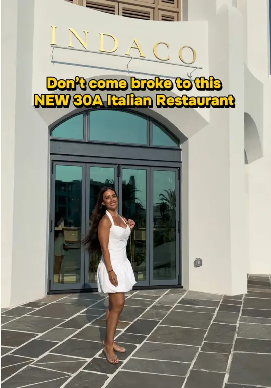 Indaco in Alys Beach showing review, visit, italian restaurant, pasta, video by the850foodie on TikTok