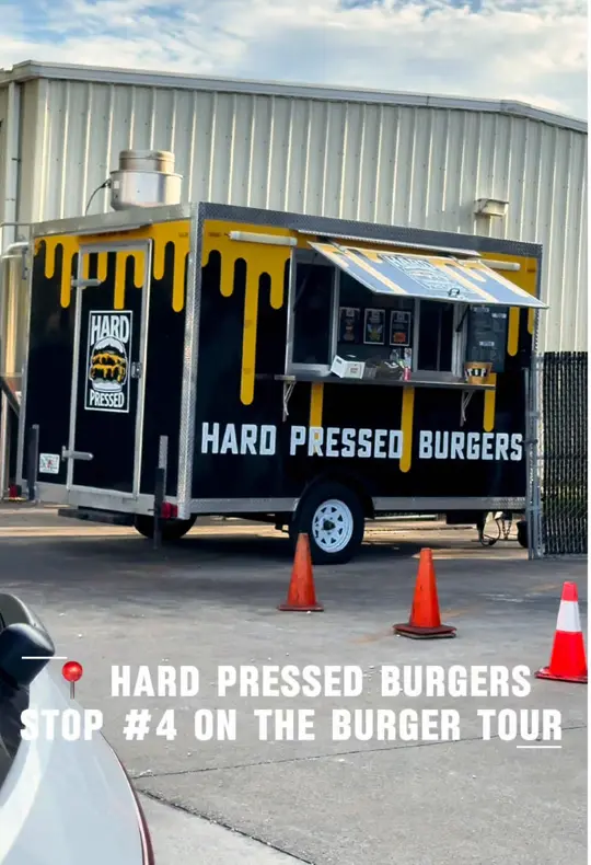  in Florida showing visit, burger, double hardpressed burger, house pickles, garlic aioli, fries, video by xelyssa on TikTok