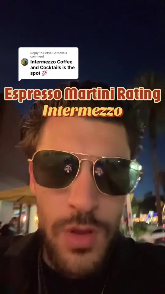 Intermezzo Coffee & Cocktails in St. Petersburg showing cocktail, espresso martini, video by chifloraqq on TikTok