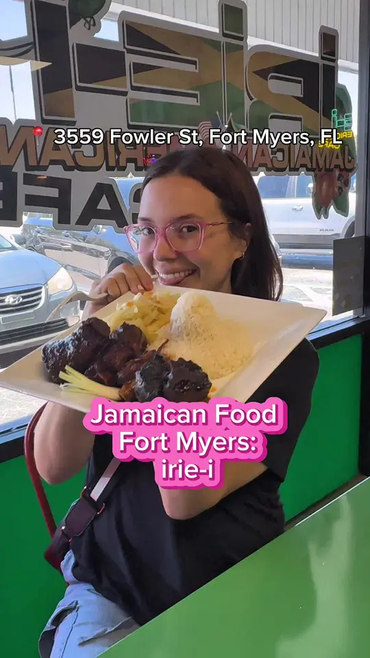  in Florida showing review, visit, brown stew, curry, jerk, oxtail, rice & peas, video by loveswfl on TikTok