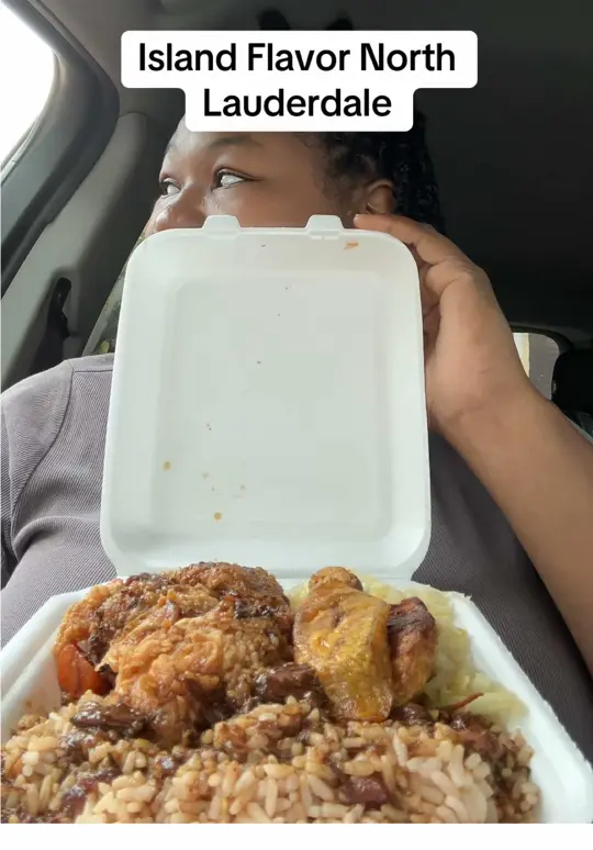Island Flavor Cafe in North Lauderdale showing food review, restaurant visit, video by rolandasaunders on TikTok