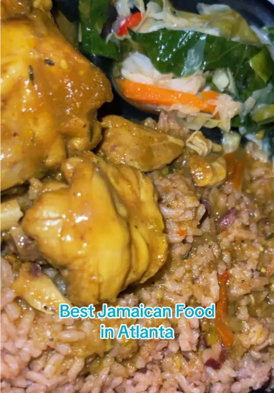 Island Spice Grill and Wings in Douglasville showing food, curry chicken, jamaican jerk fried chicken, video by missjudijai on TikTok