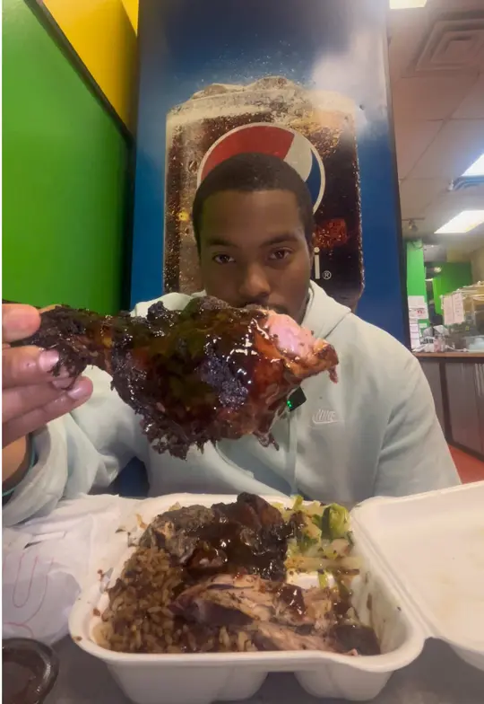 Island Vibes Caribbean Grill in Atlanta showing food, jamaican food, video by therealgagrubs on TikTok