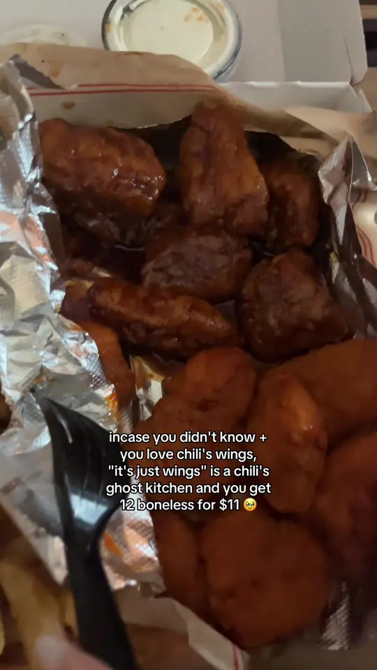 It's Just Wings in Hinesville showing food, wings, video by whitawwy on TikTok