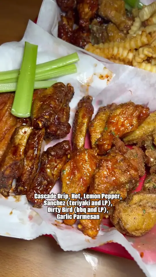 J R Crickets Cascade in Atlanta showing review, visit, wings, dirty bird wings, bleu cheese, crab leg specials, video by atlantafoodguy on TikTok