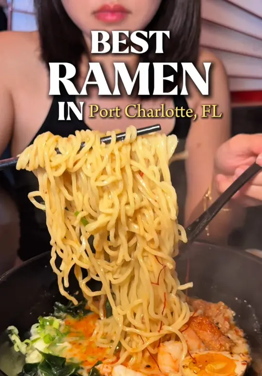  in Florida showing ramen, tonkatsu ramen, japanese curry rice, crispy chicken katsu, scallop, gyoza, video by binminmunch on TikTok