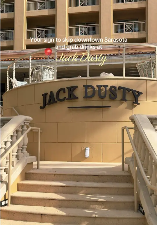 Jack Dusty in Sarasota showing cocktail, happy hour, video by wanderwiththefuentes on TikTok