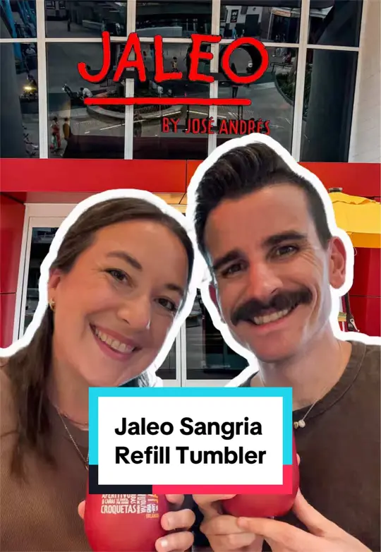 Jaleo in Lake Buena Vista showing drink, sangria, refillable tumbler, video by spencerfinds on TikTok