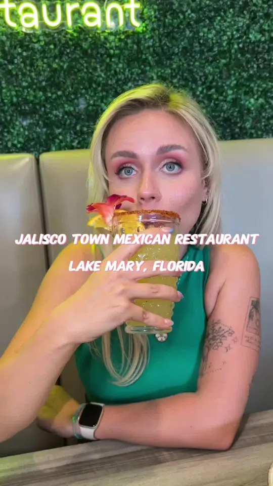 Jalisco Town Mexican Restaurant in Lake Mary showing review, visit, mexican food, drinks, entrees, presentation, video by katelynxoxoo on TikTok