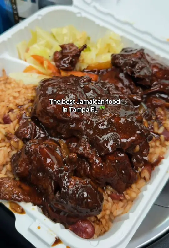 Jamaica Jamaica Island Cuisine in Tampa showing food, jerk chicken, video by peaceofconfectionery on TikTok