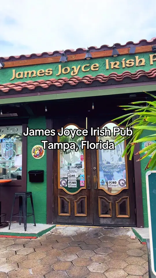 James Joyce Irish Pub & Eatery in Tampa showing review, visit, atmosphere, drinks, irish car bombs, sports, video by moorecake17 on TikTok