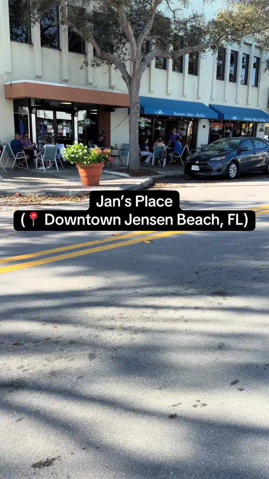 Jan's Place Restaurant and Bakery in Jensen Beach showing restaurant visit, seasoned potatoes, video by dredre3k on TikTok