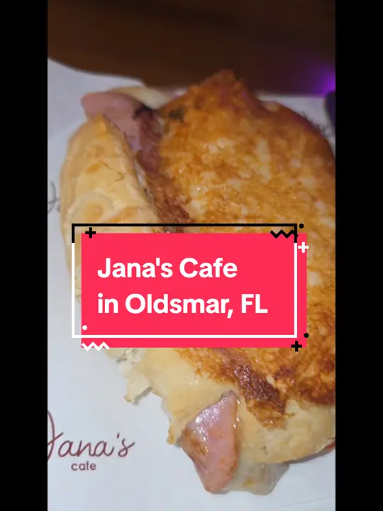 Jana’s Cafe in Oldsmar showing review, visit, atmosphere, hot sauces, video by foodnstuff597 on TikTok