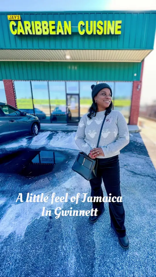 Jay's Caribbean Cuisine in Lawrenceville showing visit, review, ackee & salt fish, fried dumplin, carrot juice, grain nut ice cream, video by faithstjules on TikTok